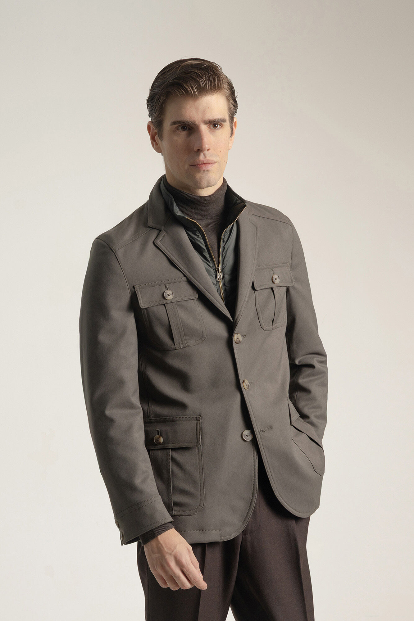 PuroEGO Jaqueta safari c&aacute;qui