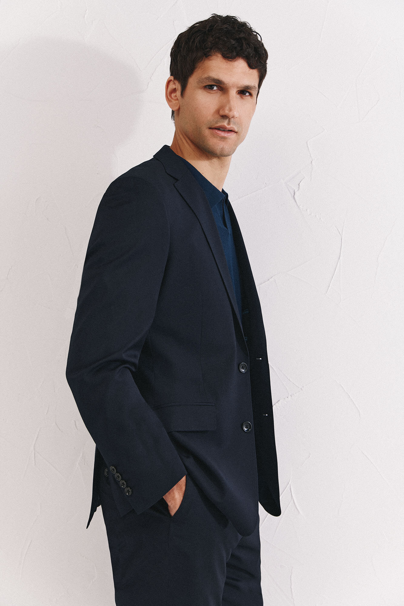 Cortefiel Plain coolmax blazer Navy