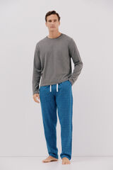 Cortefiel Jersey-knit and cloth pyjama set Dark grey