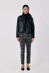 Cortefiel Faux leather lightweight jacket Black