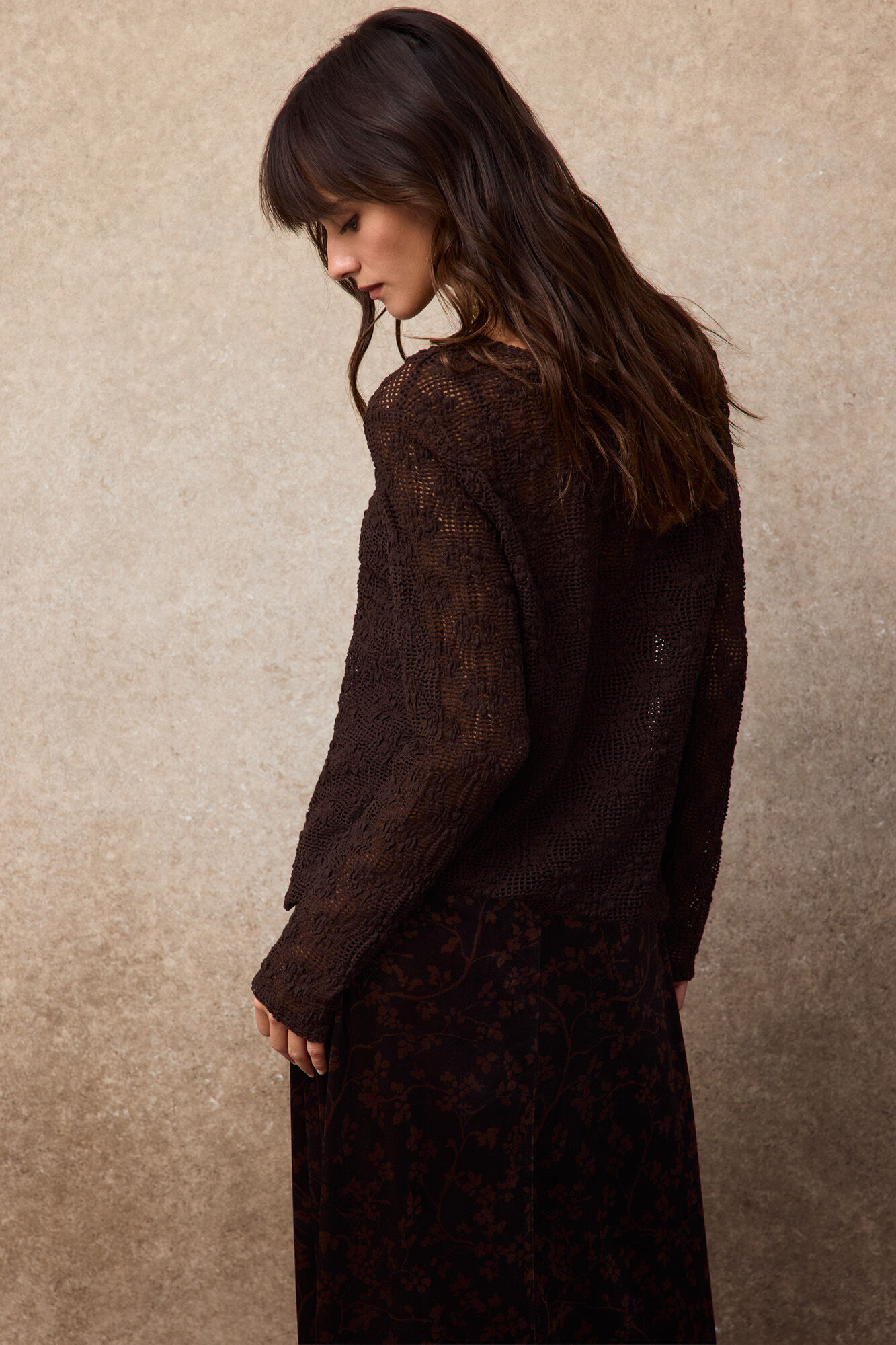 Slowlove Floral lingerie top Dark brown