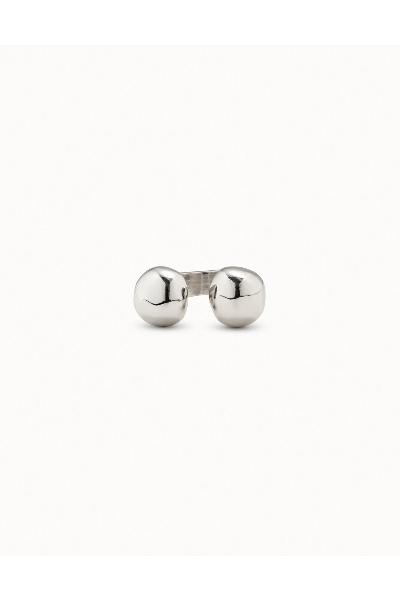 UNOde50 Anillo bola con ba&ntilde;o de plata