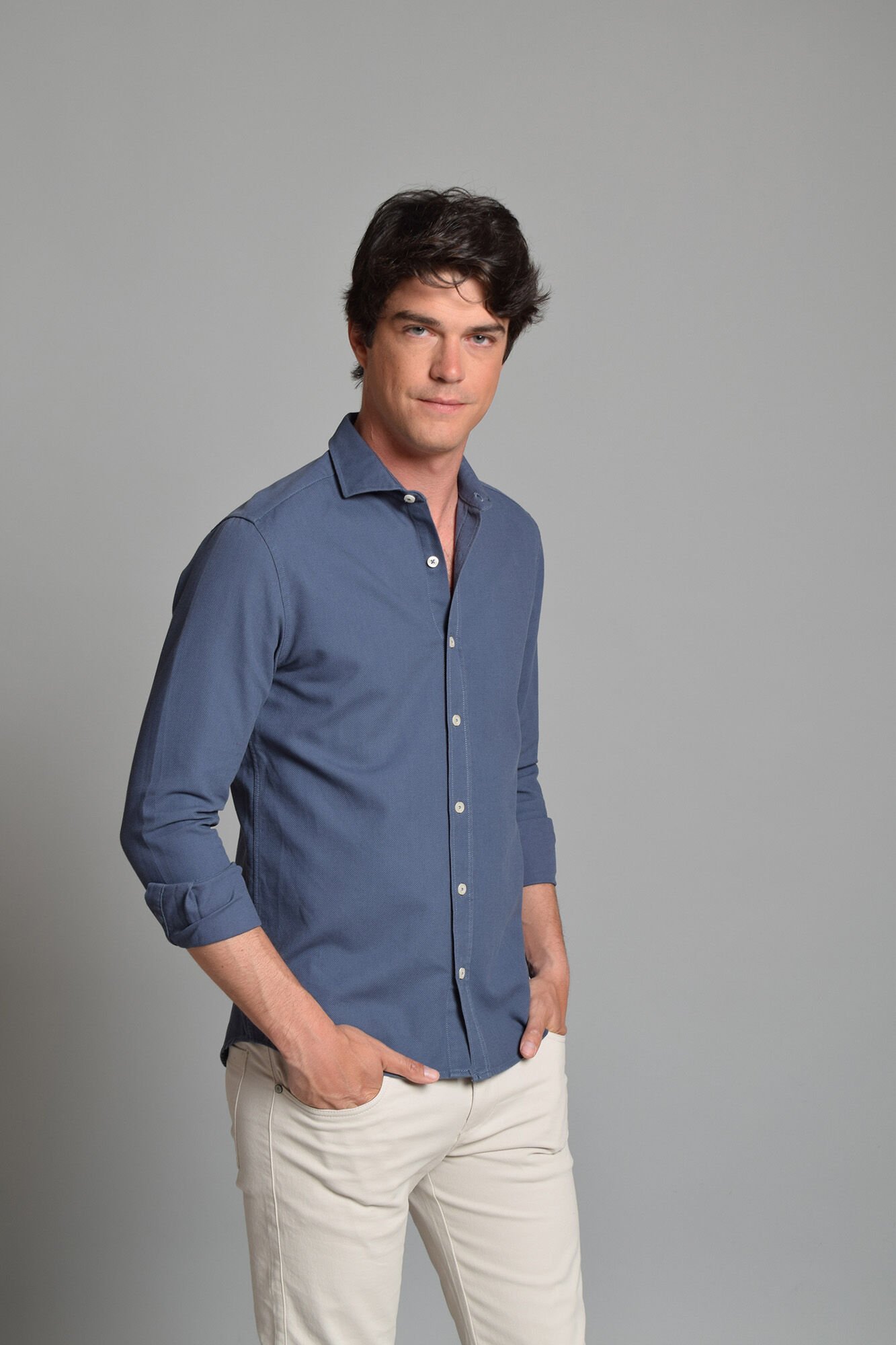 Cloking Camisa Piqu&eacute; Azul