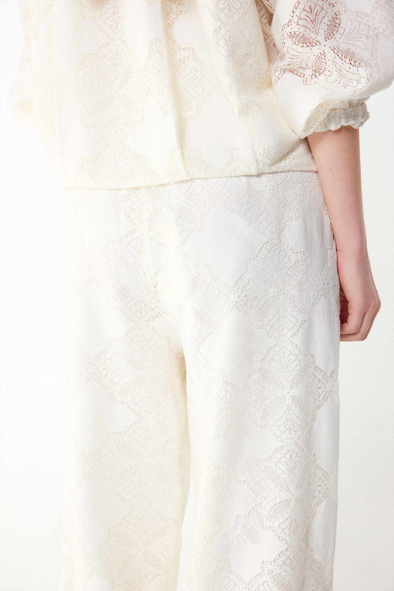 Slowlove Pantal&oacute;n bombacho lace Marfil