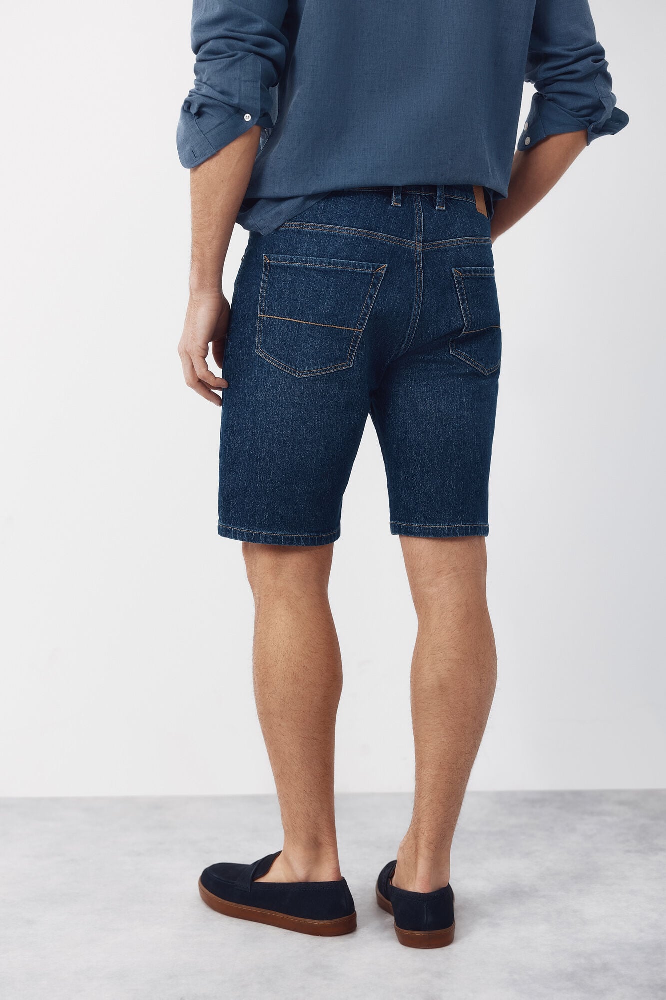 Cortefiel Bermuda denim regular Azul