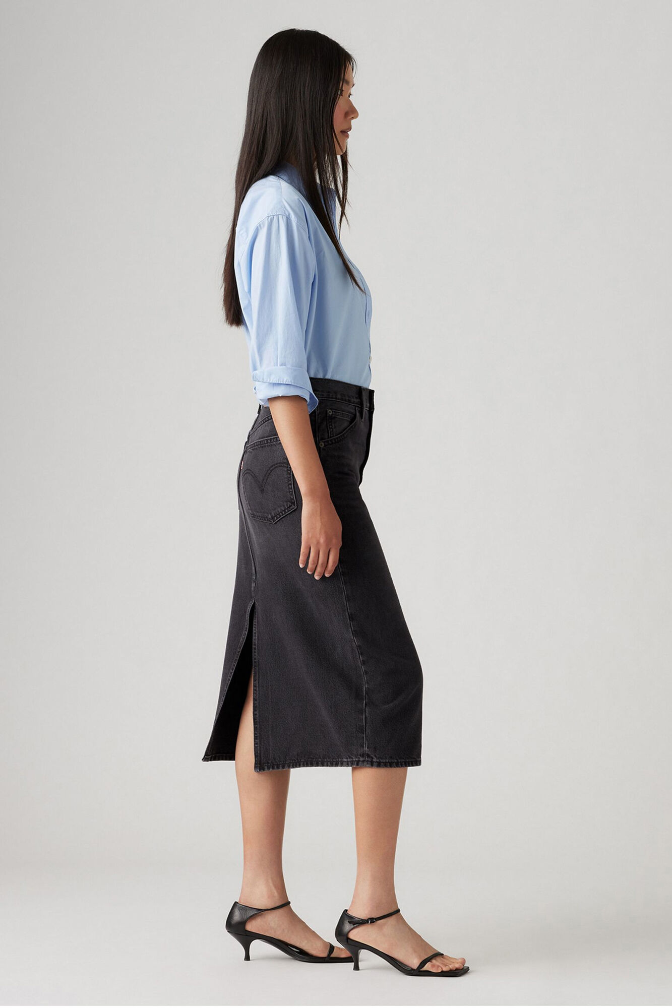 Levi's Saia jeans Levis&reg; HR com fenda nas costas  Preto