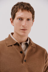 Cortefiel Structured wool sweater  Beige