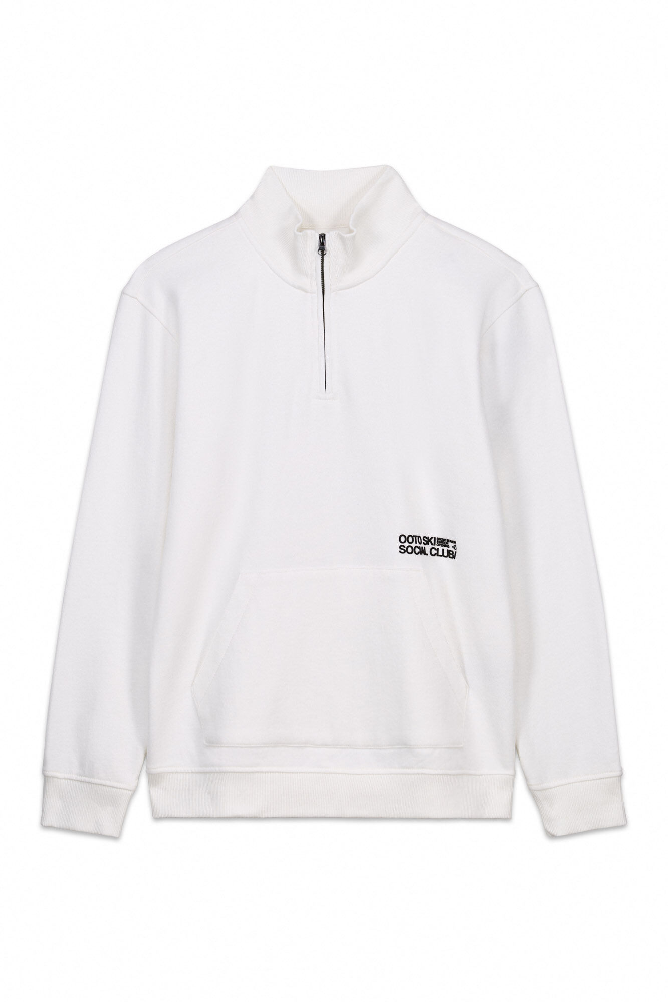 OOTO Sweatshirt com gola de fecho-&eacute;clair Branco