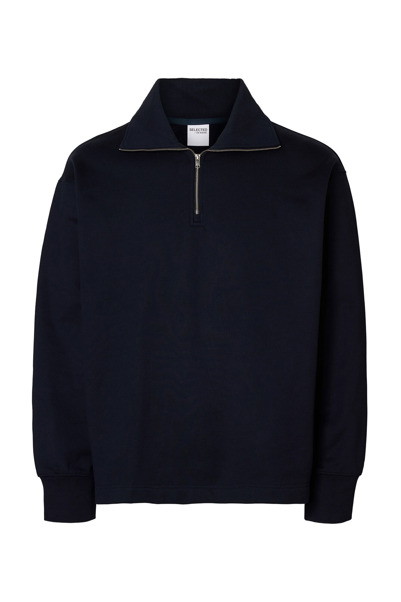 Selected Sweatshirt 100% algod&atilde;o org&acirc;nico com meia fecho-&eacute;clair  Azul