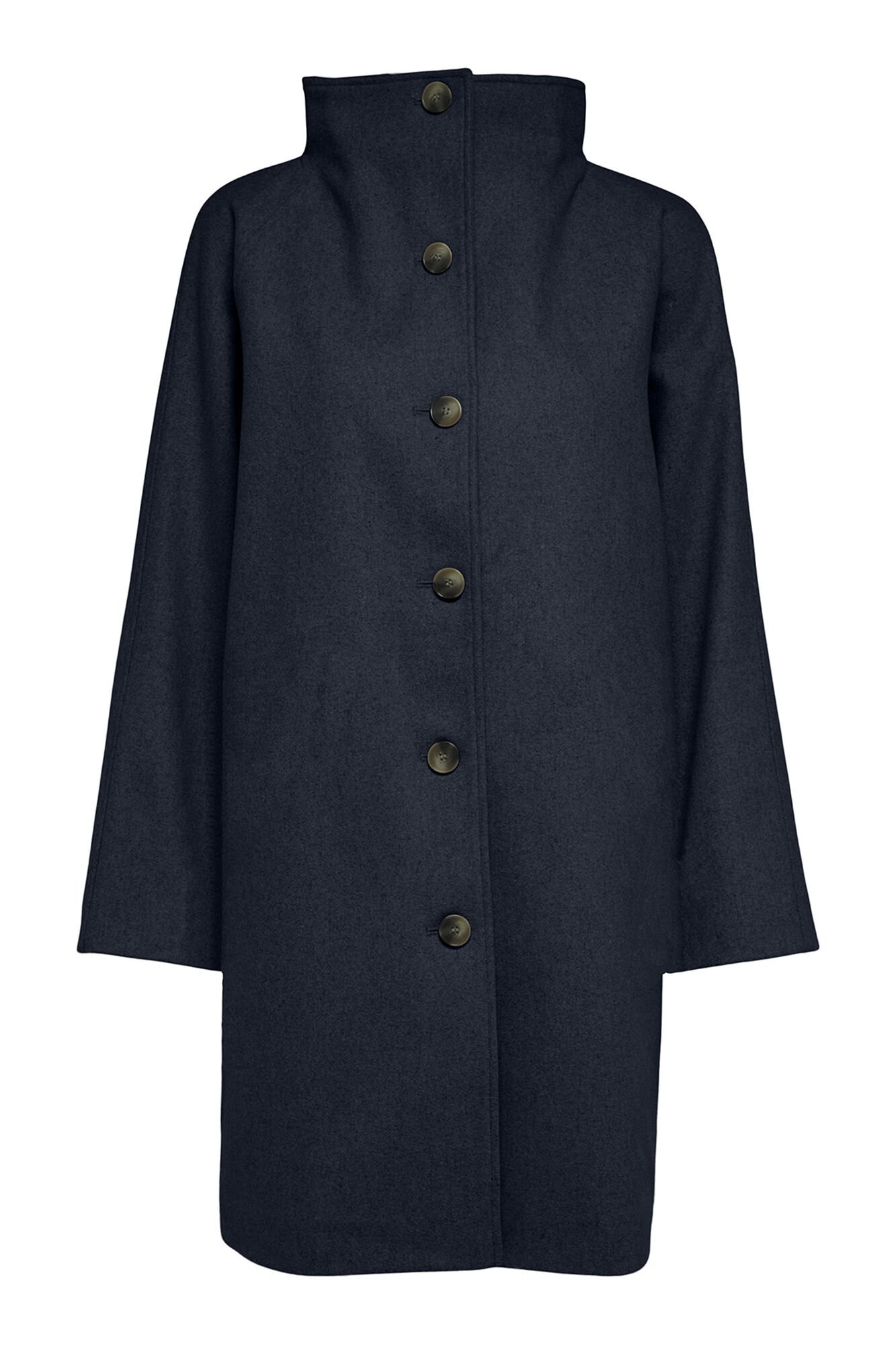 Selected Sobretudo com gola chamin&eacute;. Azul