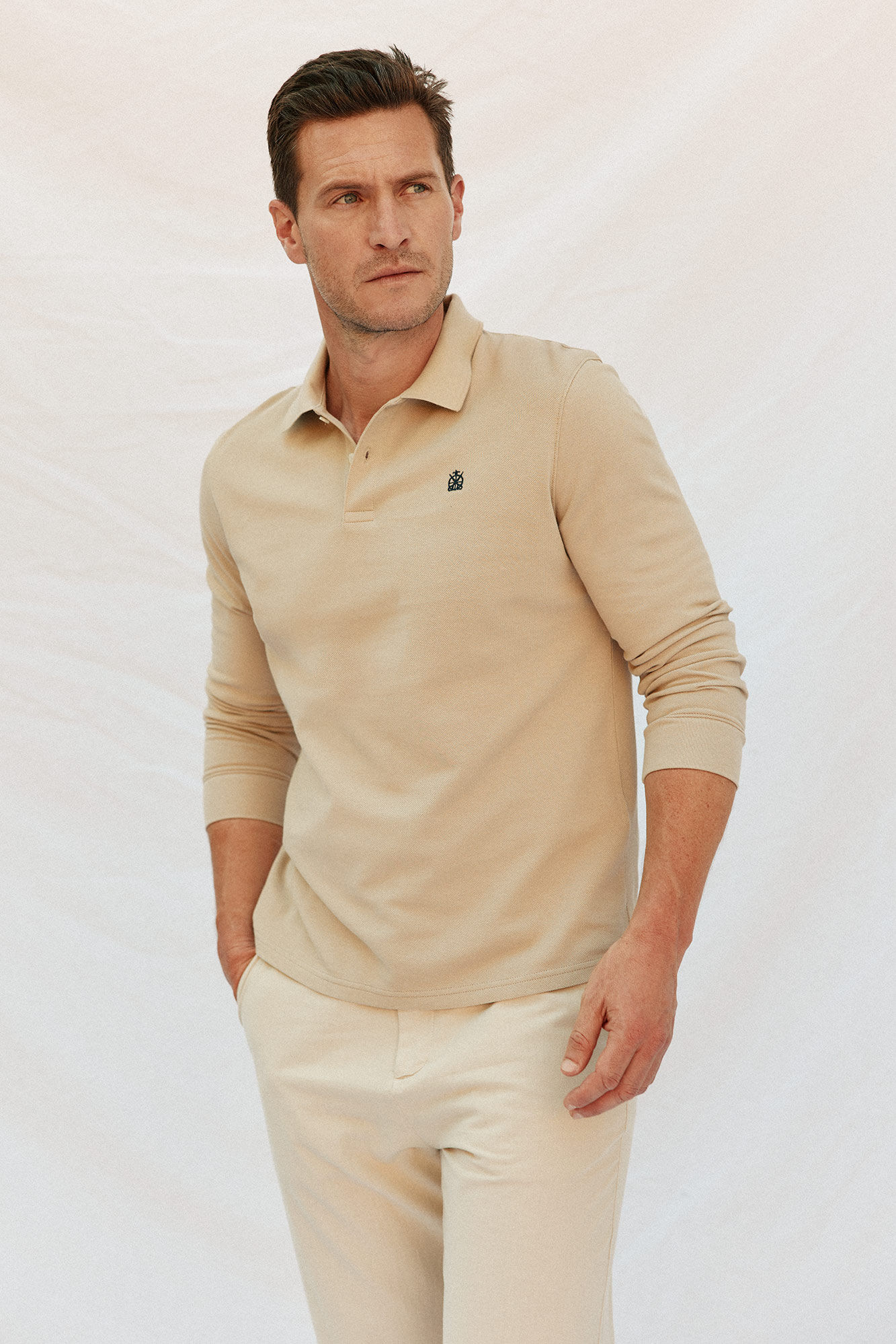 Cortefiel Essential long-sleeved polo shirt