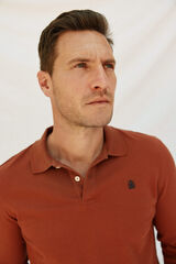 Cortefiel Essential long-sleeved polo shirt Red