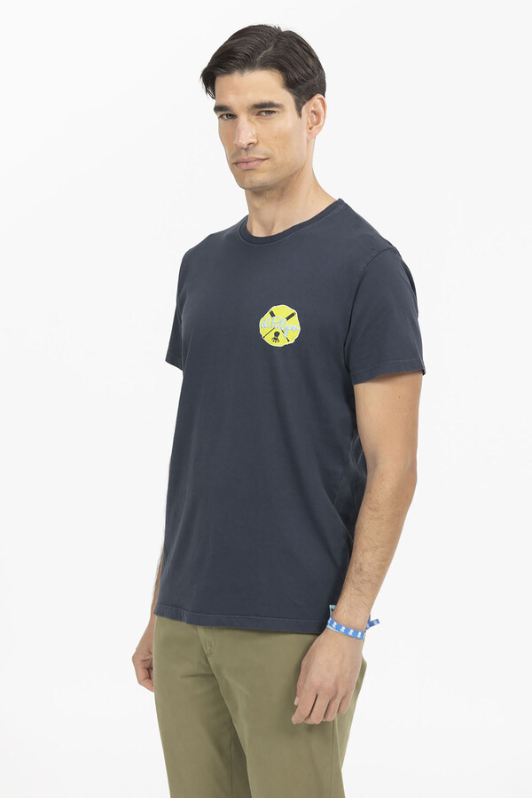 Cortefiel T-shirt with new splash chest print Blue
