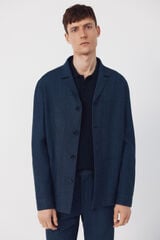 Cortefiel Linen blend blazer Navy