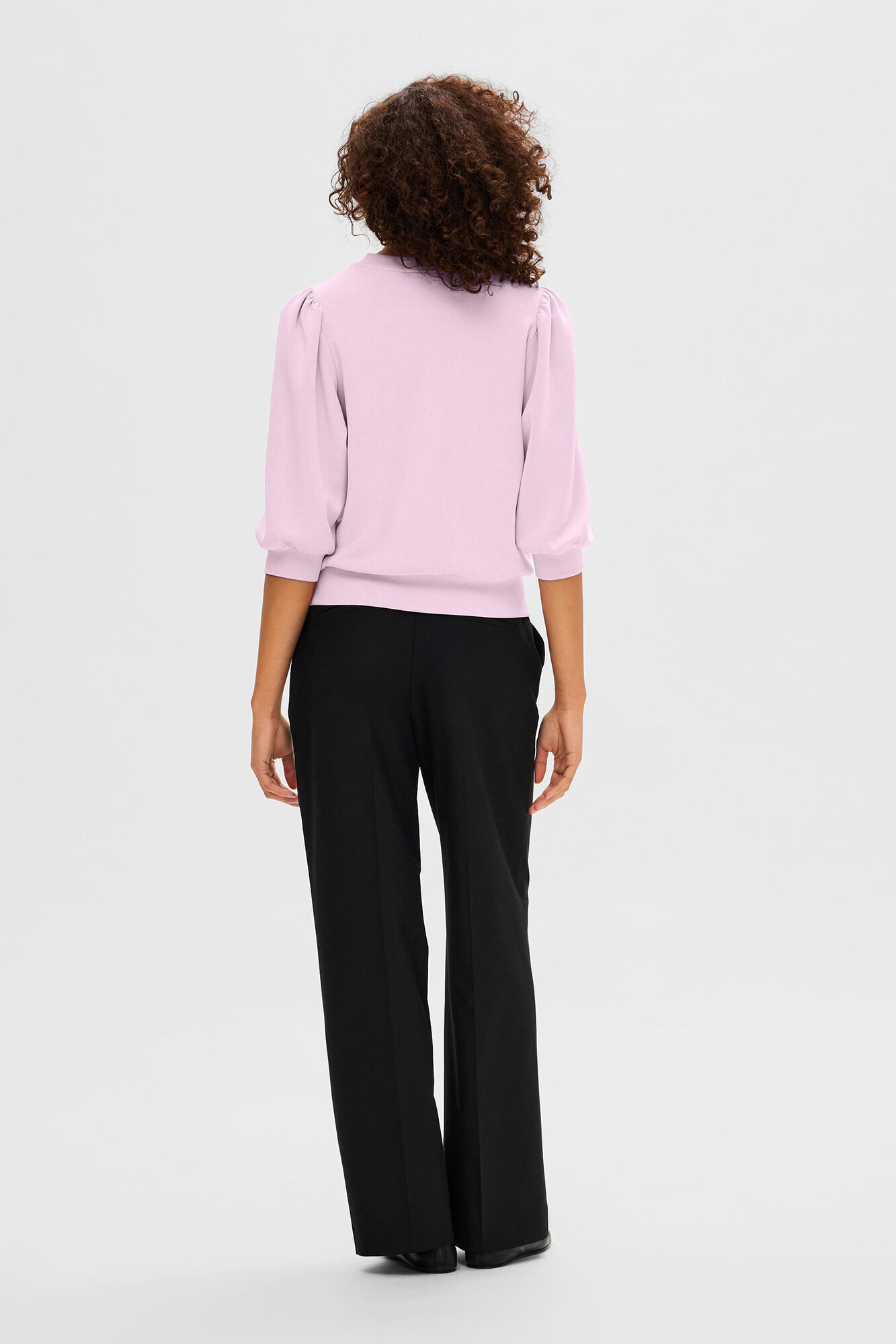 Selected Top manga abullonada Lila