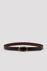 Cortefiel Animal print basic belt Dark brown