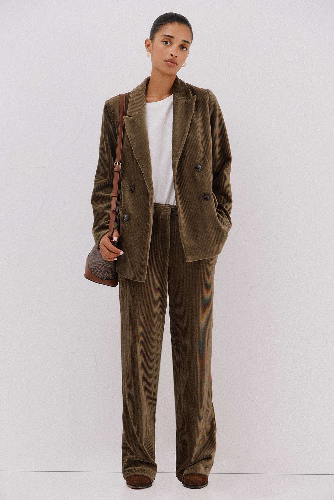 Cortefiel Women's double- corduroy blazer