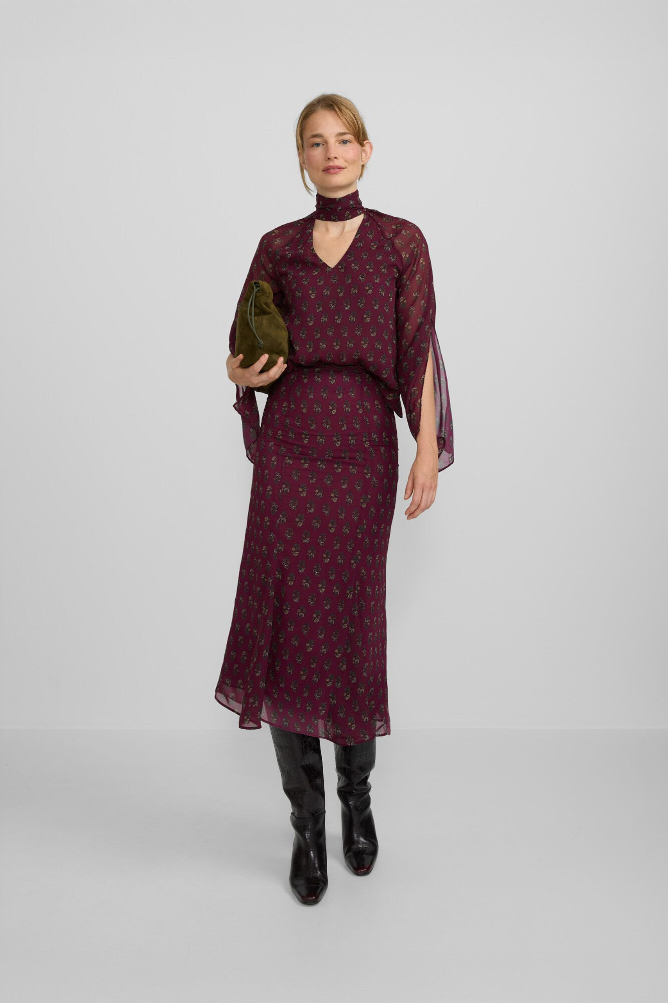 Silbon Blusa com motivos estampado no gola