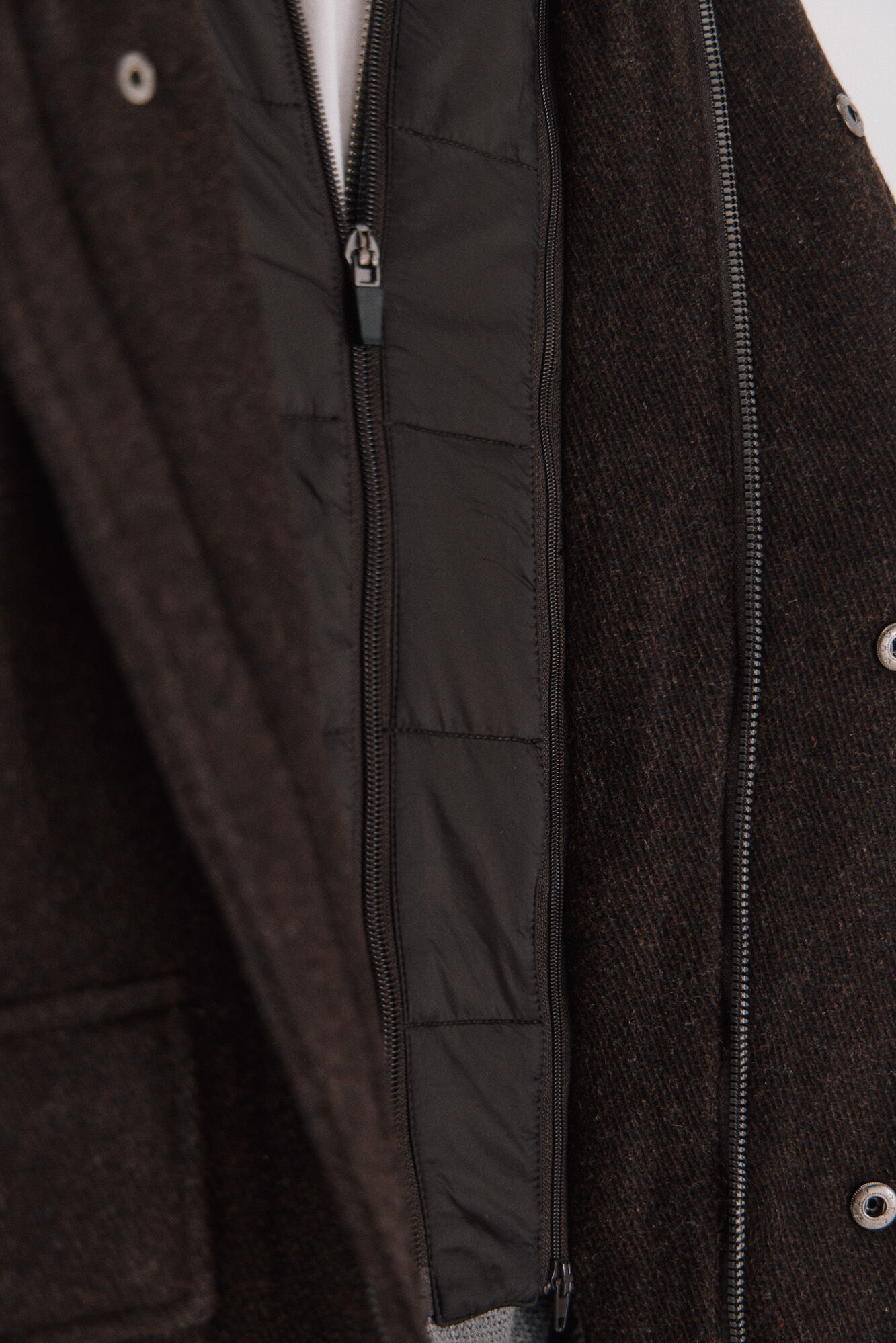 Cortefiel Coat with removable lining Dark brown