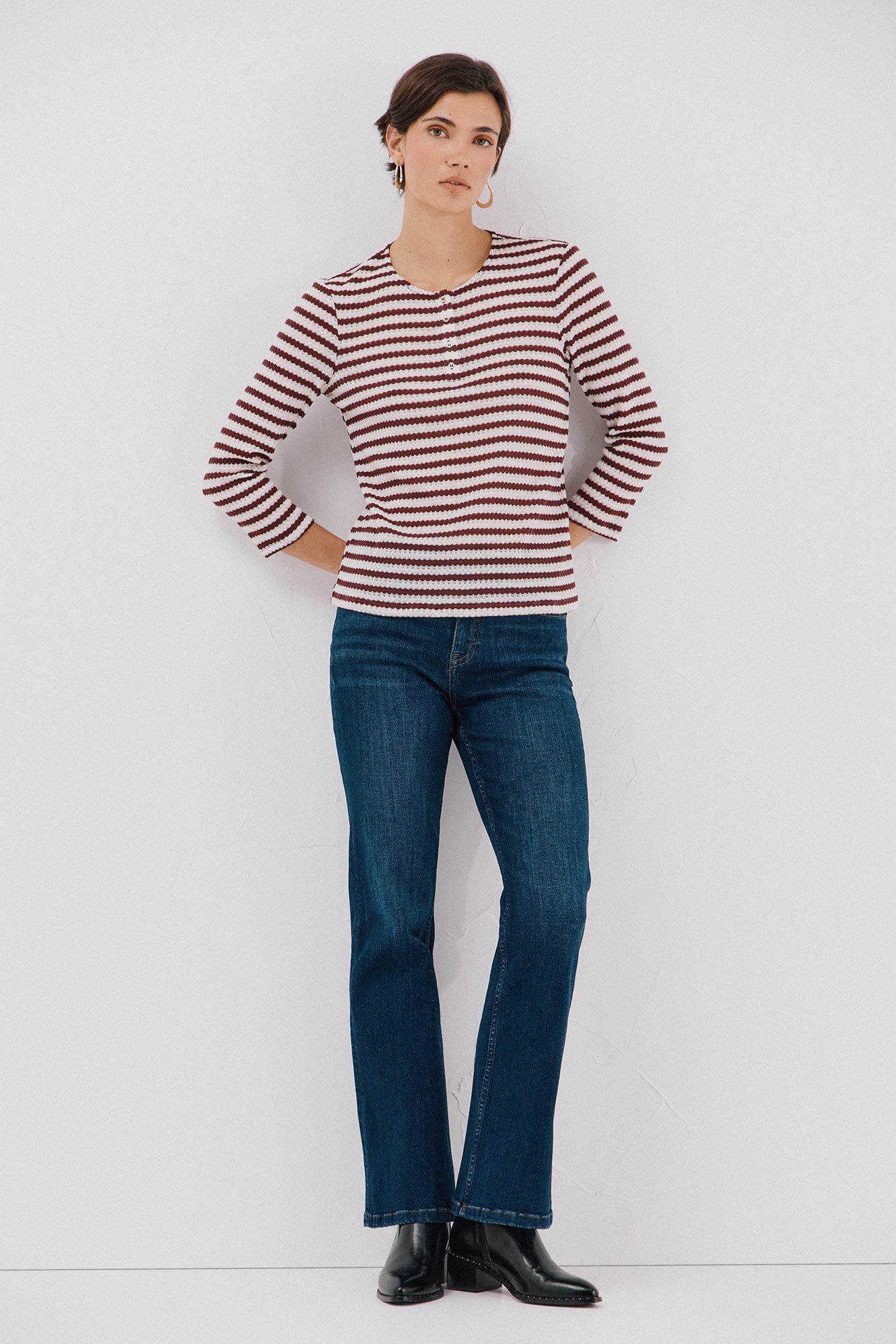 Cortefiel striped structured top