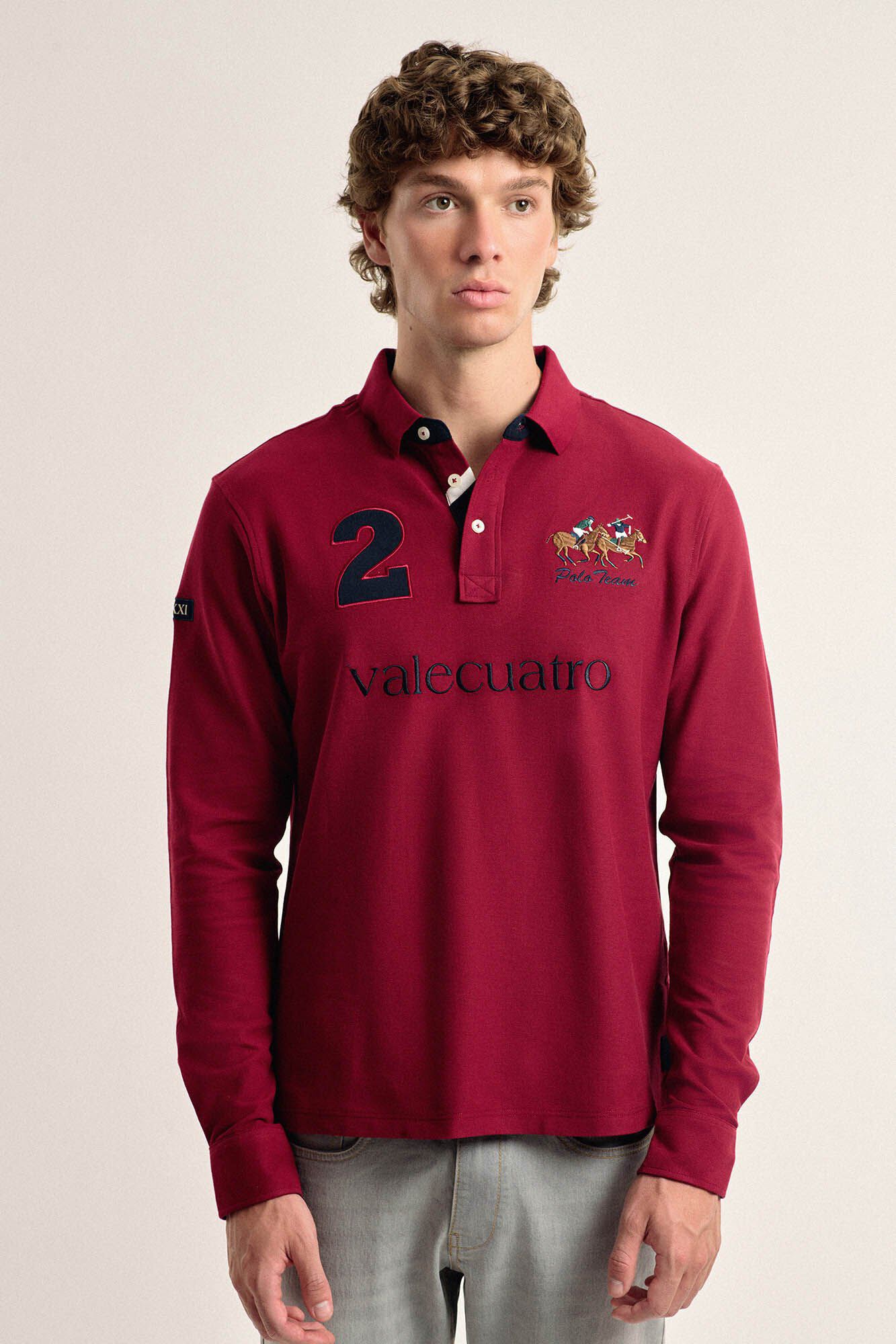 Valecuatro Valecuatro men's burgundy polo shirt Maroon