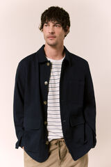 OOTO Cotton linen overshirt Navy