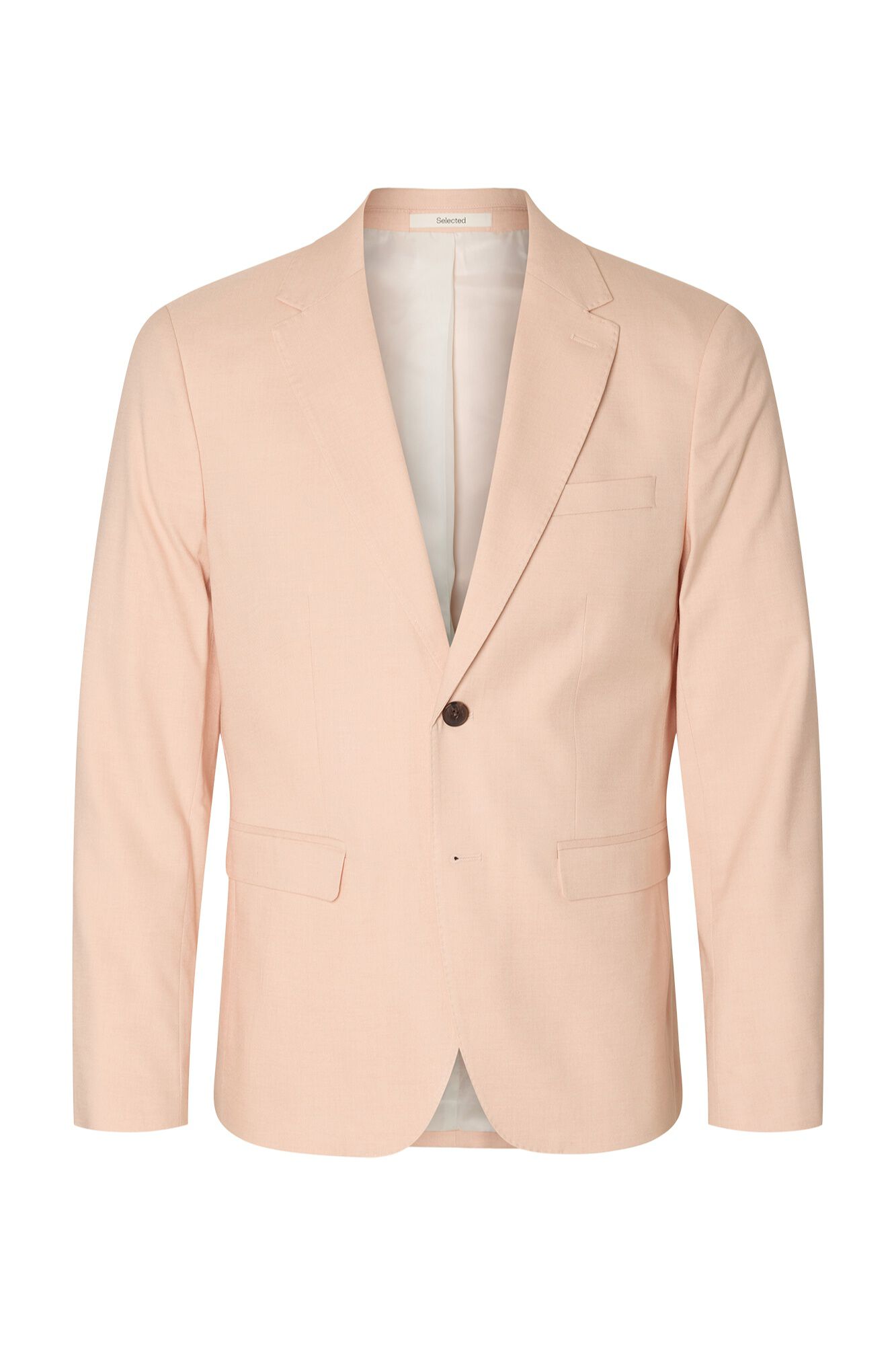 Selected Chaqueta viscosa con solapa Rosa