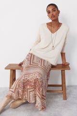 Cortefiel Jersey escote pico Marfil