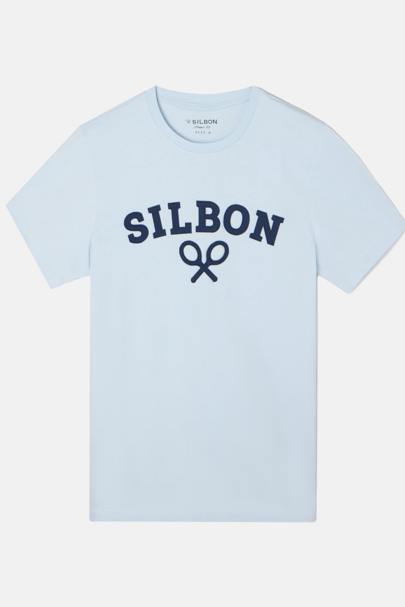 Silbon Stockings racket t-shirt Blue