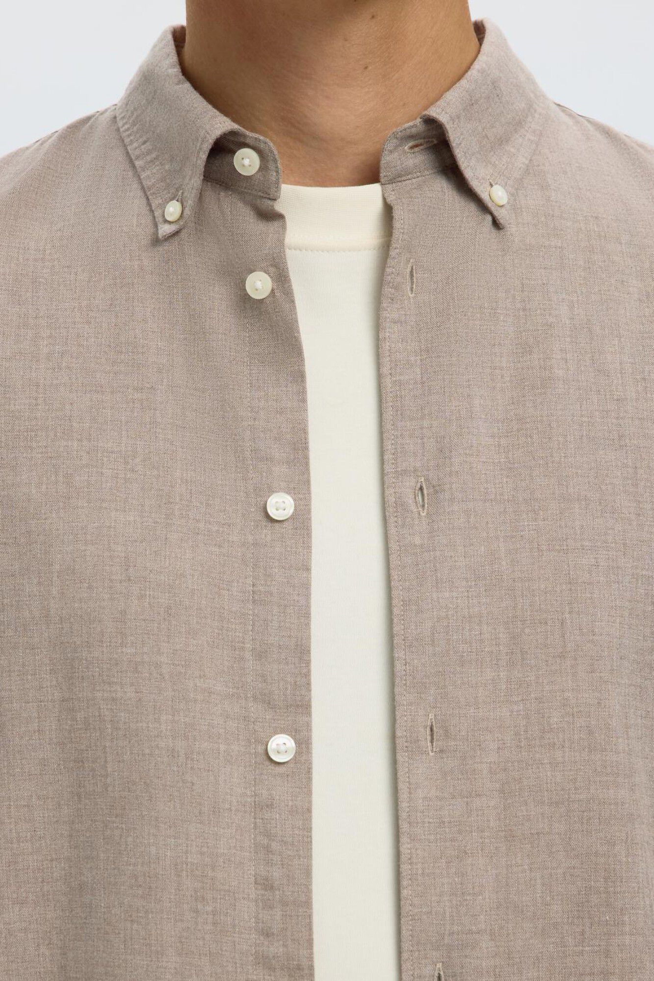 Selected Camisa regular fit Castanho