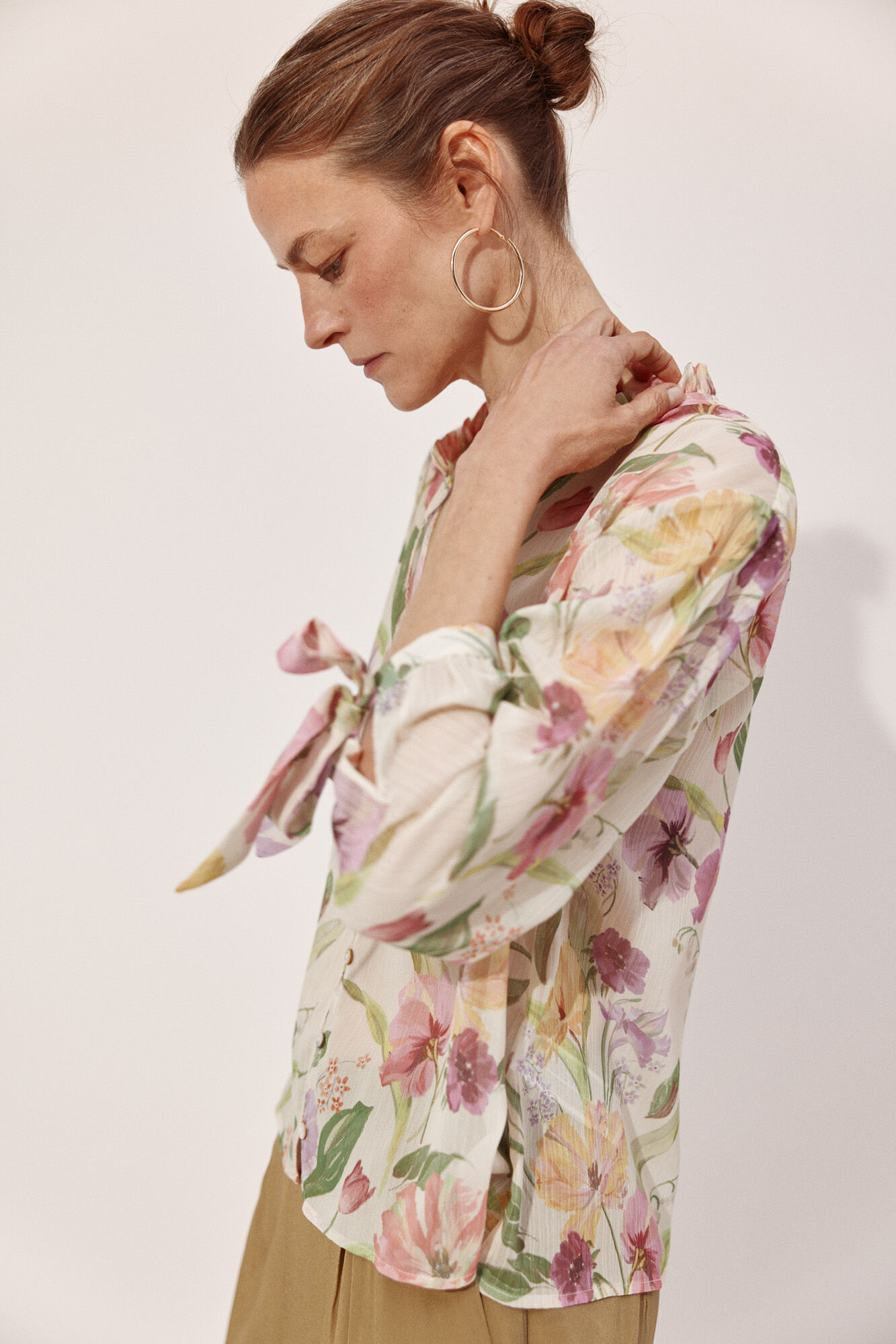 Cortefiel Blusa estampada lazada Multicolor