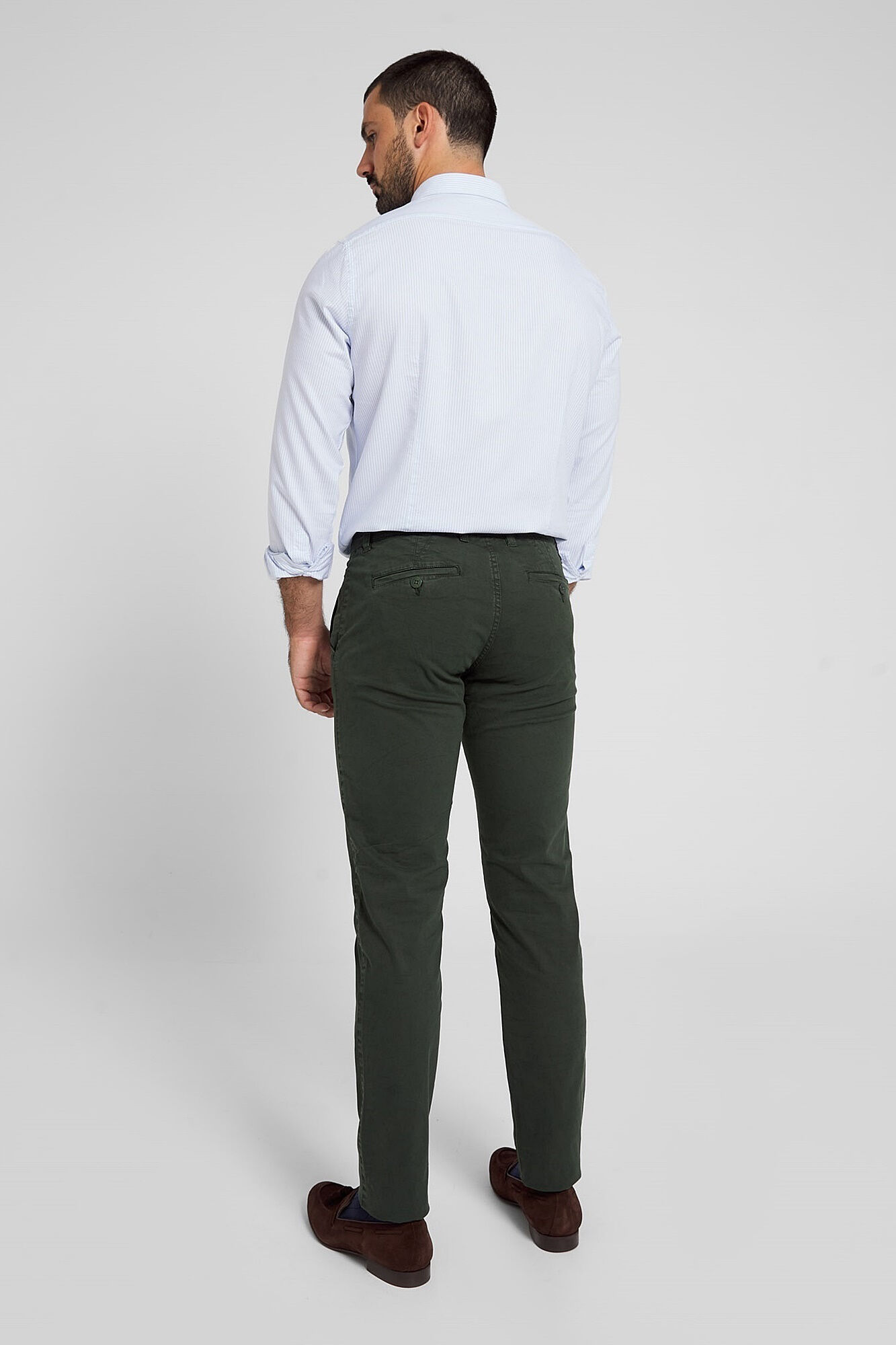 Silbon Casual bottle green chinos Dark green