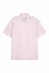 OOTO Cotton linen embroidered plane polo shirt Pink