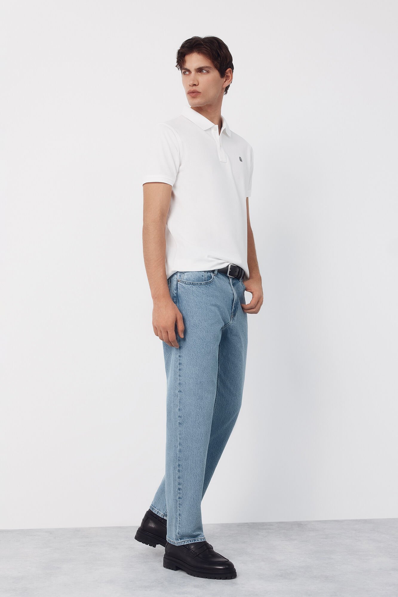 Cortefiel Polo b&aacute;sico de piqu&eacute; slim Branco