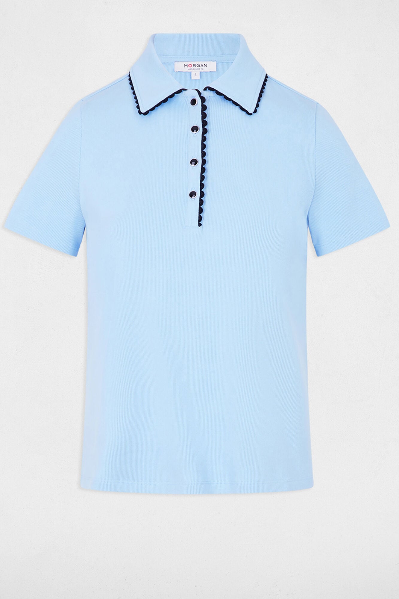 Morgan Top cintado com gola de lapela Azul