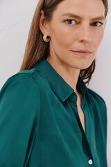 Cortefiel Satin-finish shirt Dark green