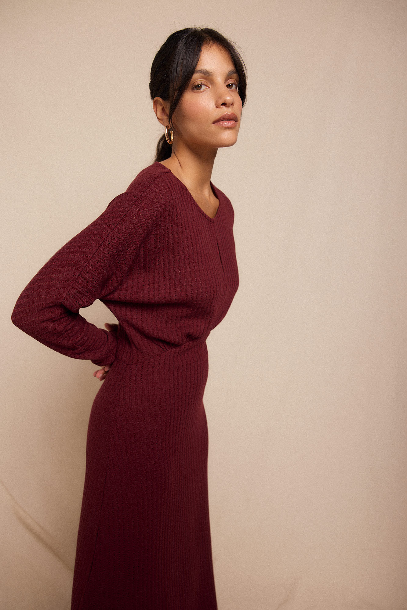 Slowlove Vestido estruturado com manga morcego Granada