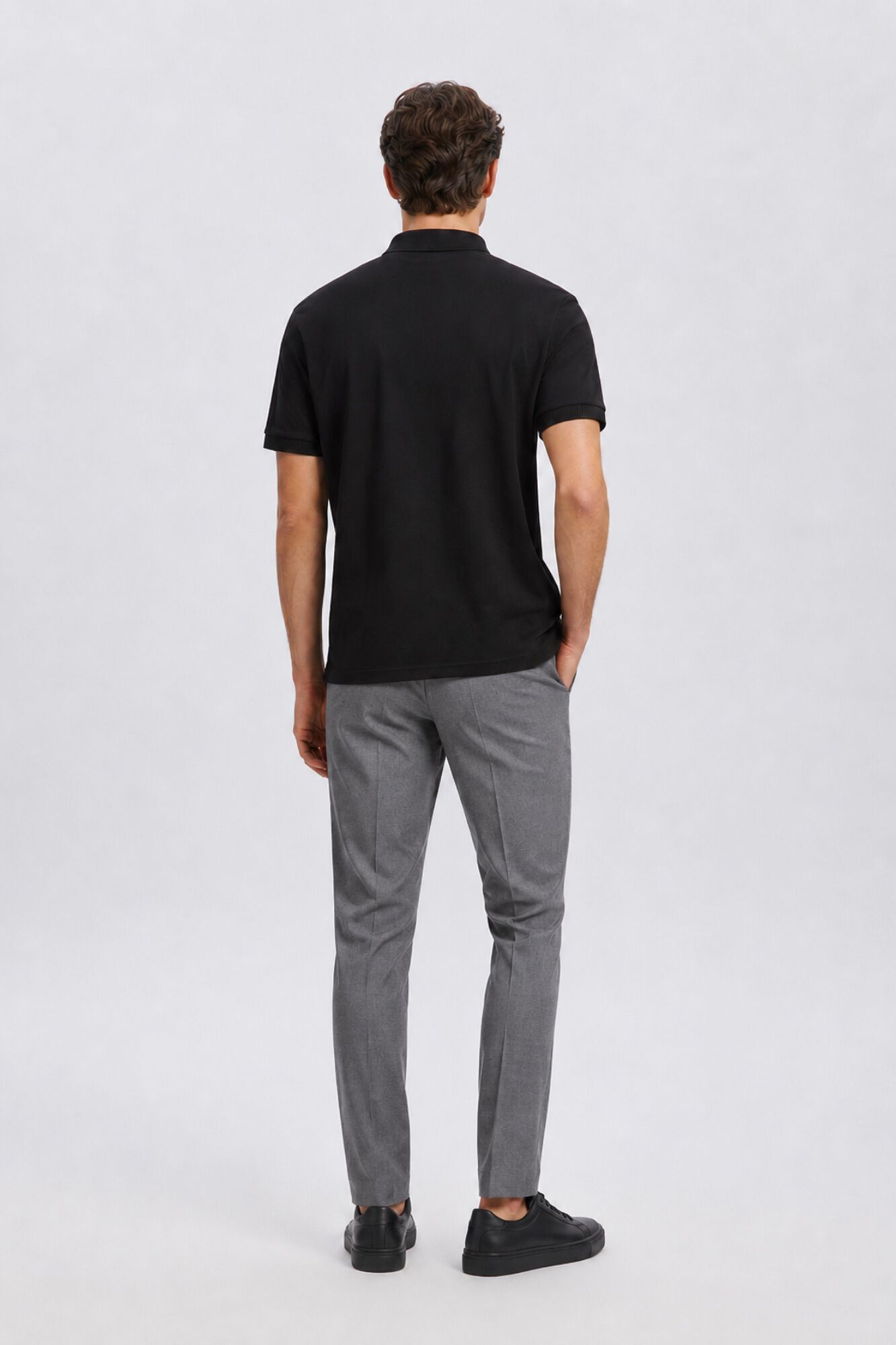 Selected Polo b&aacute;sico em piqu&eacute; Preto