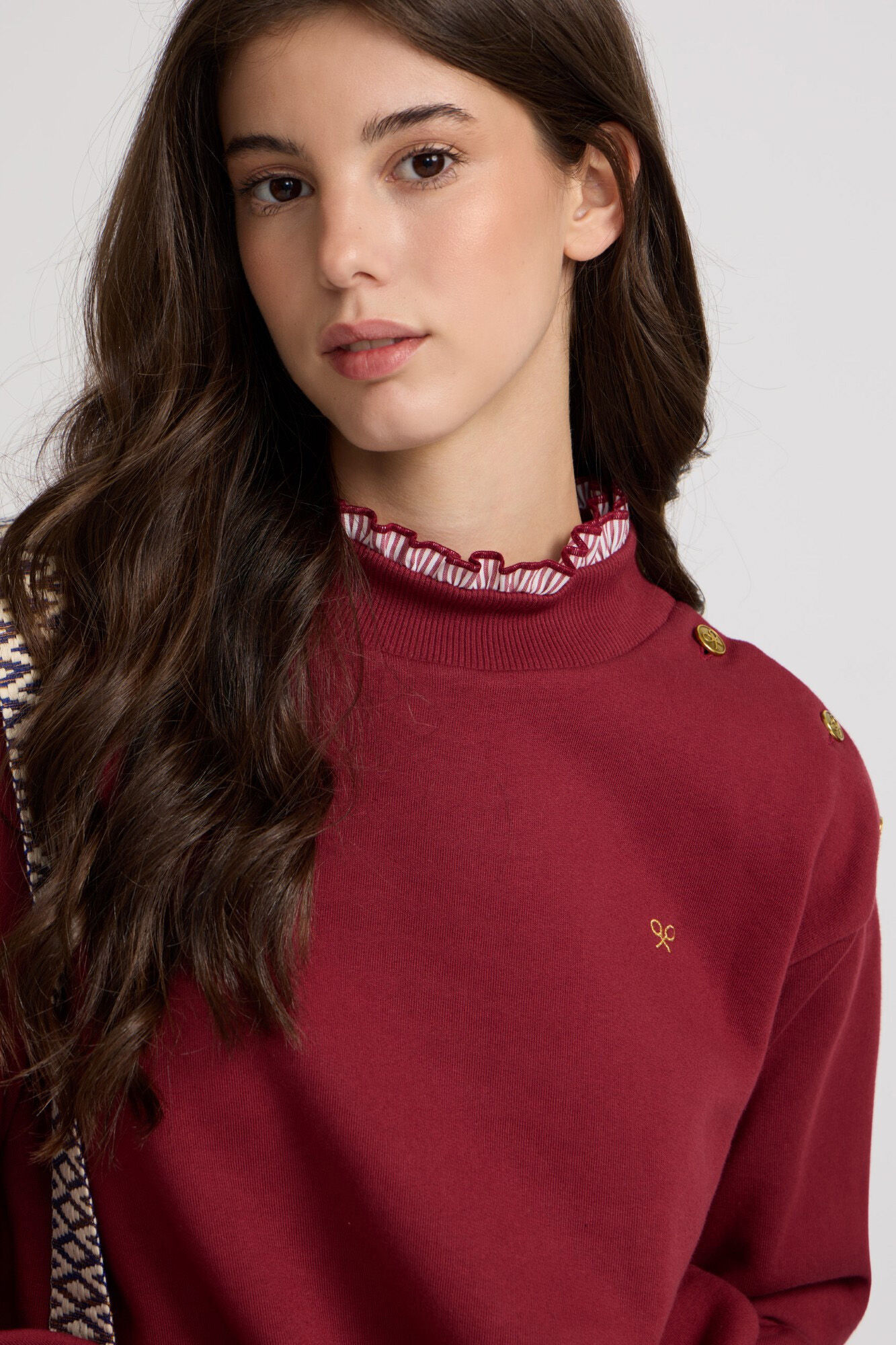 Silbon Sweatshirt feminino com gola franzida Granada