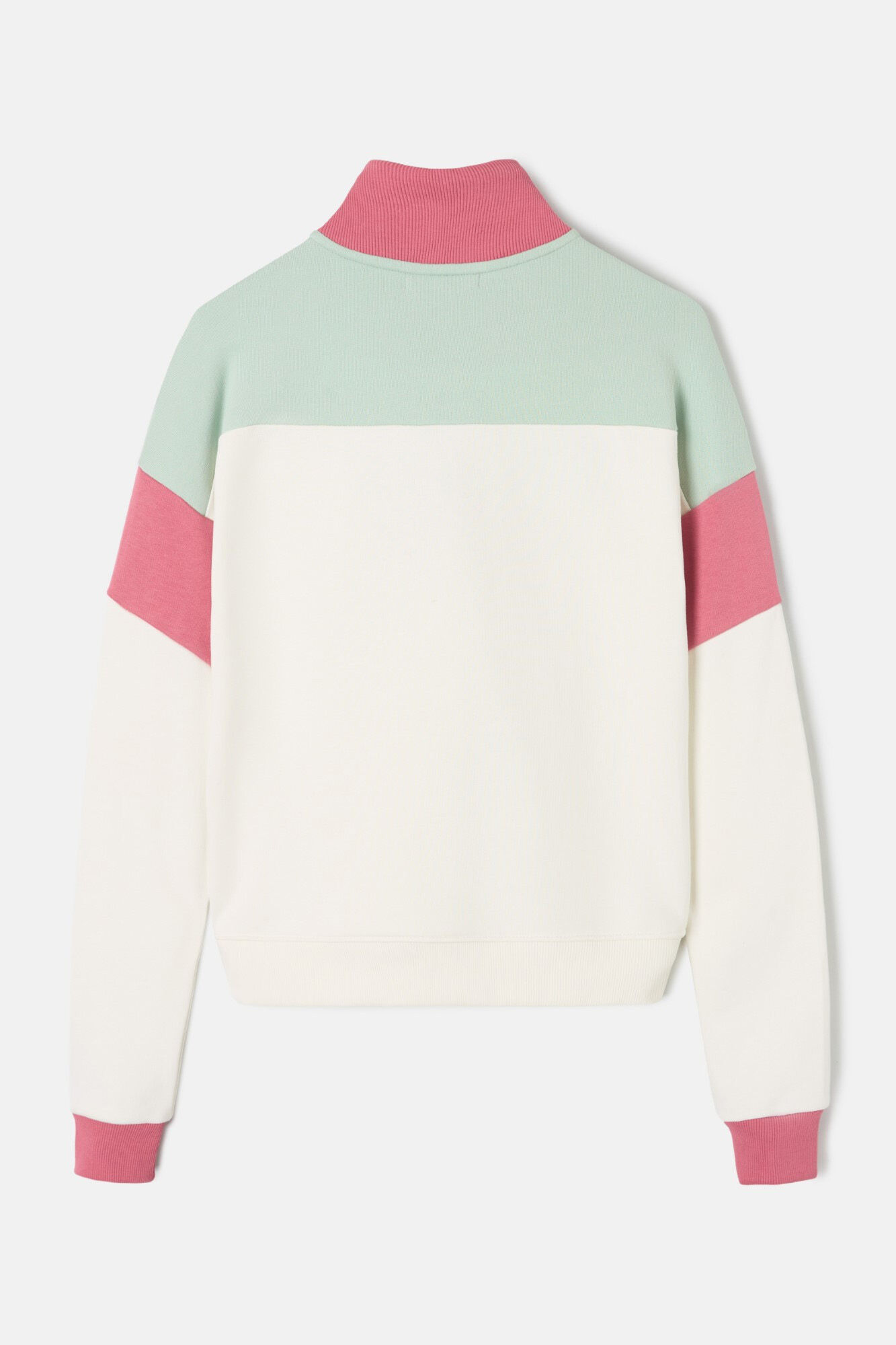 Silbon Sudadera woman tricolor cuello botones Marfil