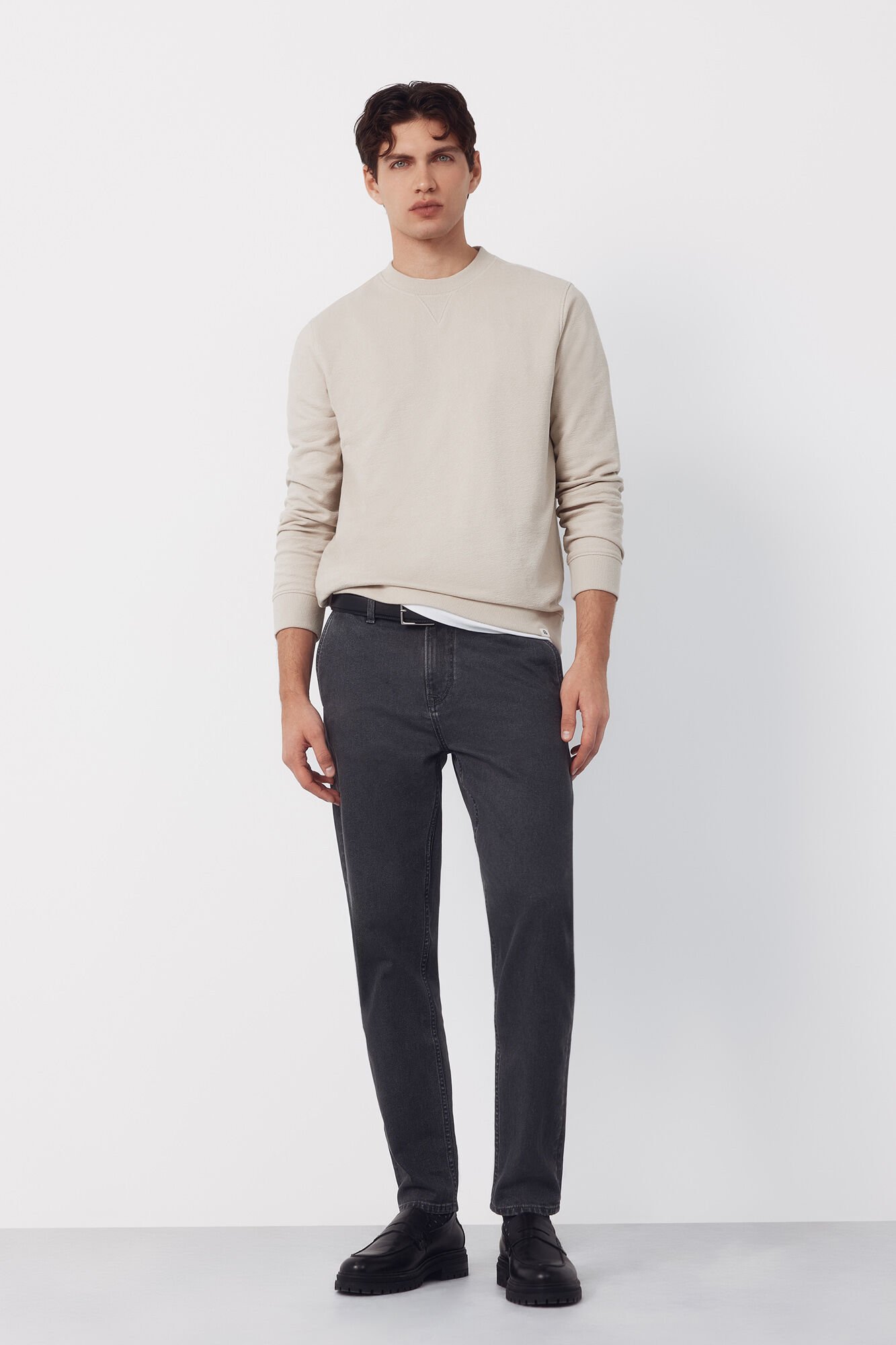 Cortefiel Textured crew neck sweatshirt