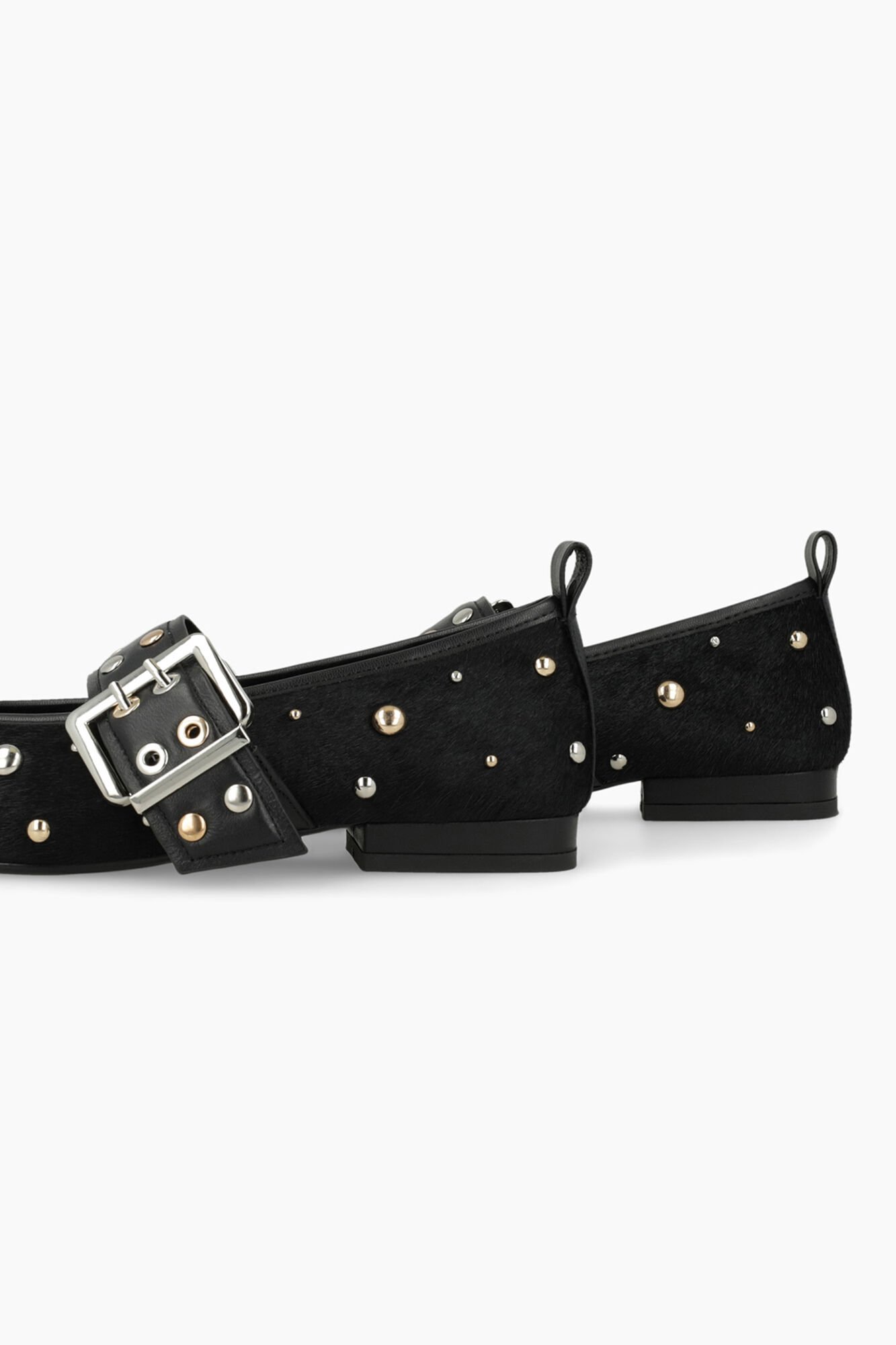 Lodi Leather ballet flats with studs Black