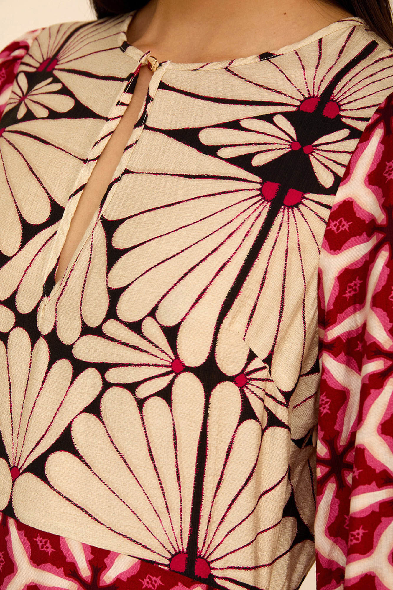 Meisie Vestido comprido estampado Impress&atilde;o