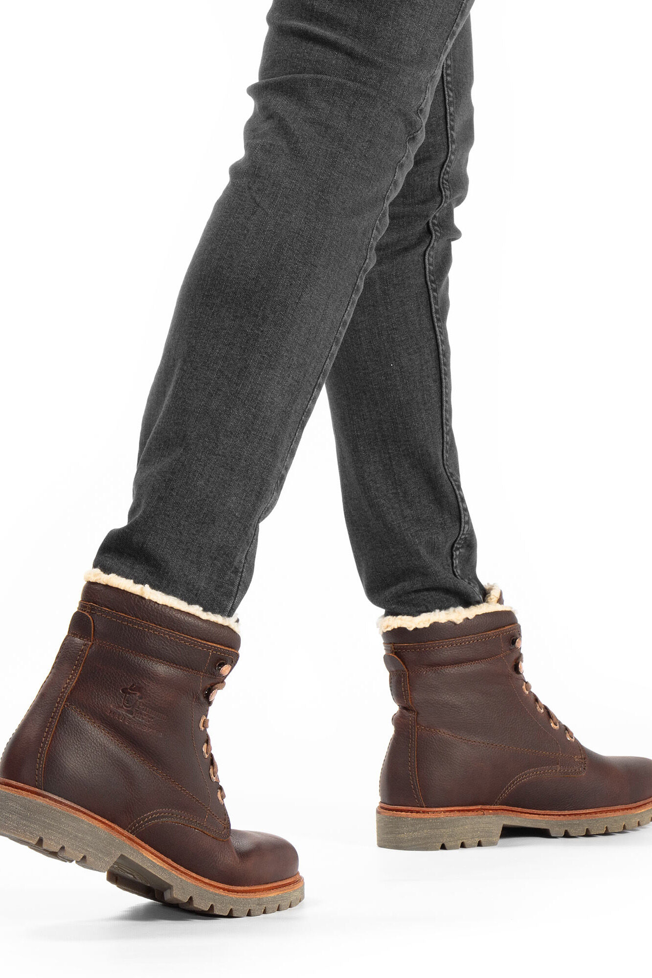 Panama Jack Bota de hombre en piel napa Marr&oacute;n oscuro