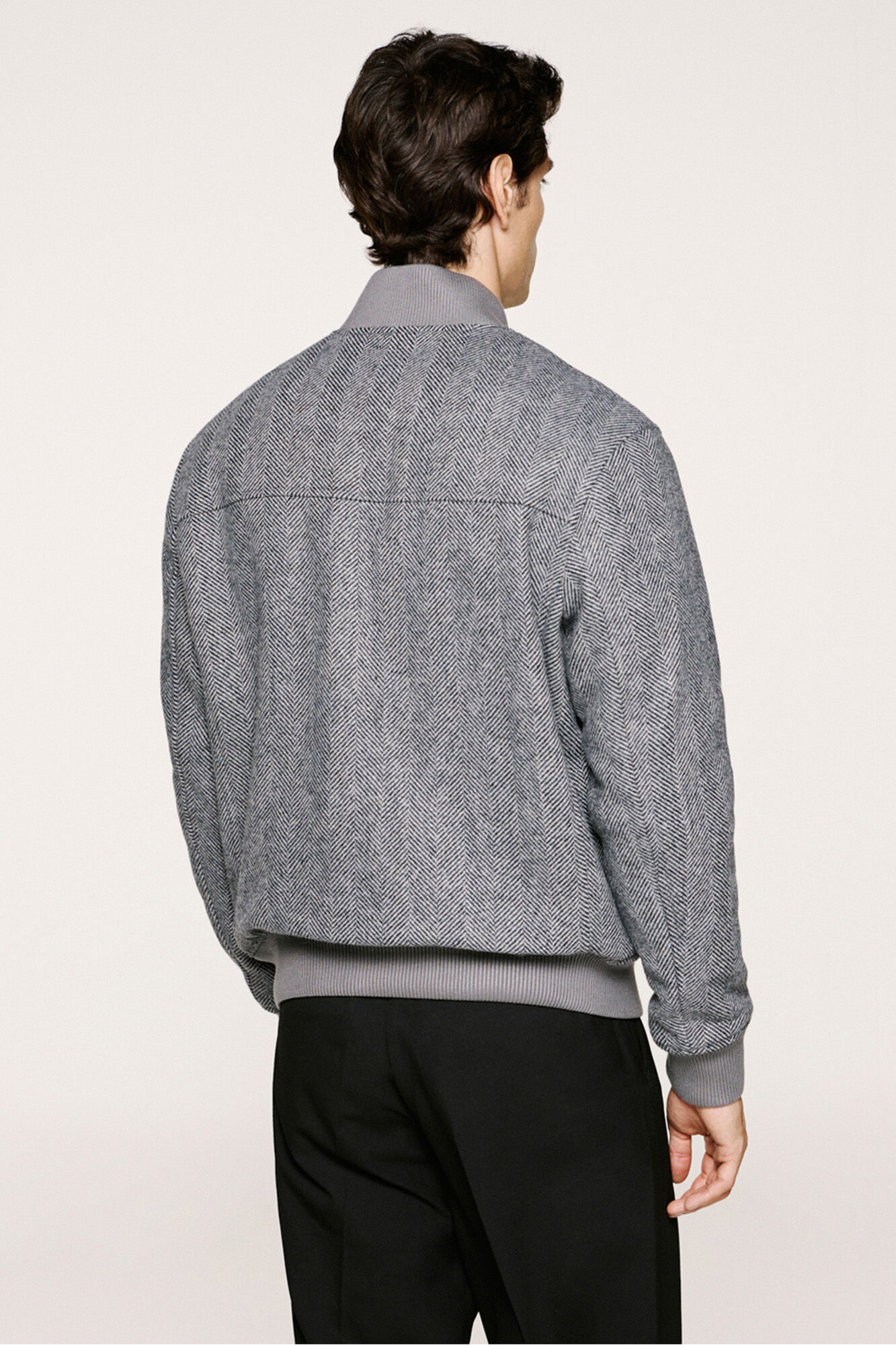 Selected Blus&atilde;o bomber de l&atilde;  Cinzento