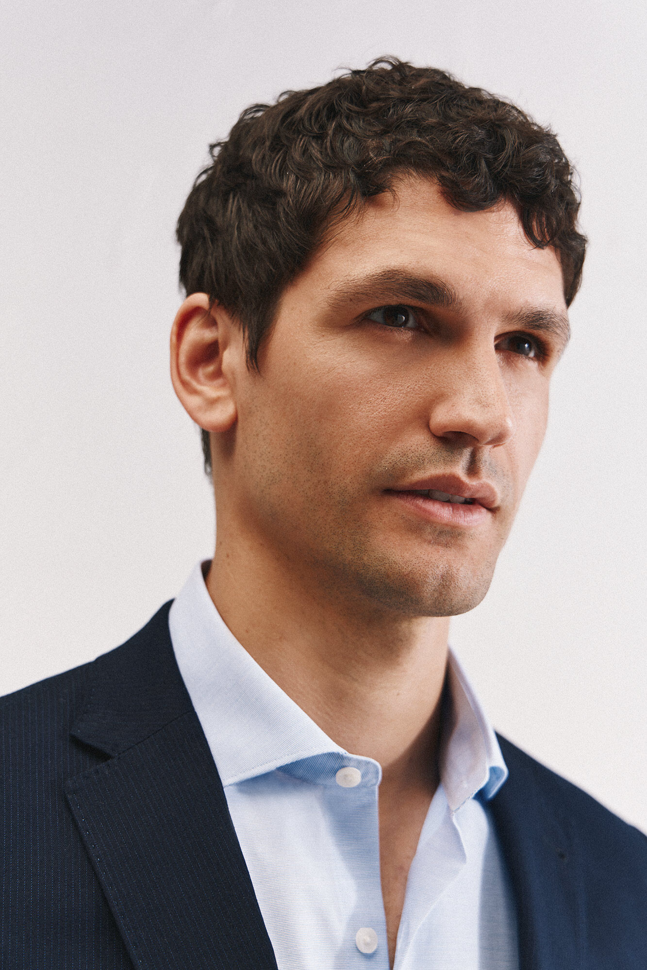 Cortefiel Xxi series micro stripe blazer Navy