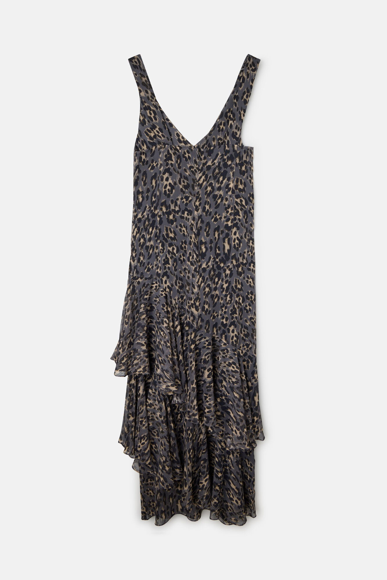 Silbon Vestido longo com estampado animal Azul