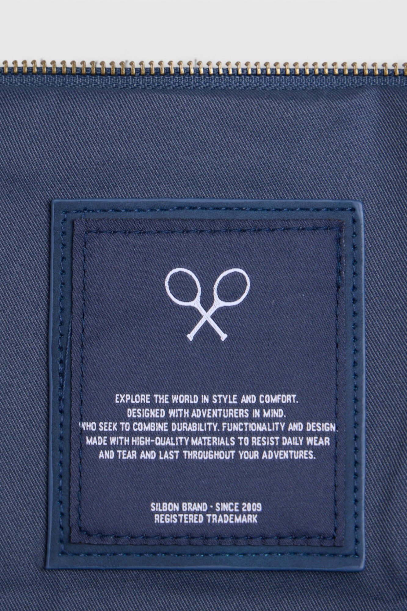 Silbon Mala de viagem com detalhe em pele Azul