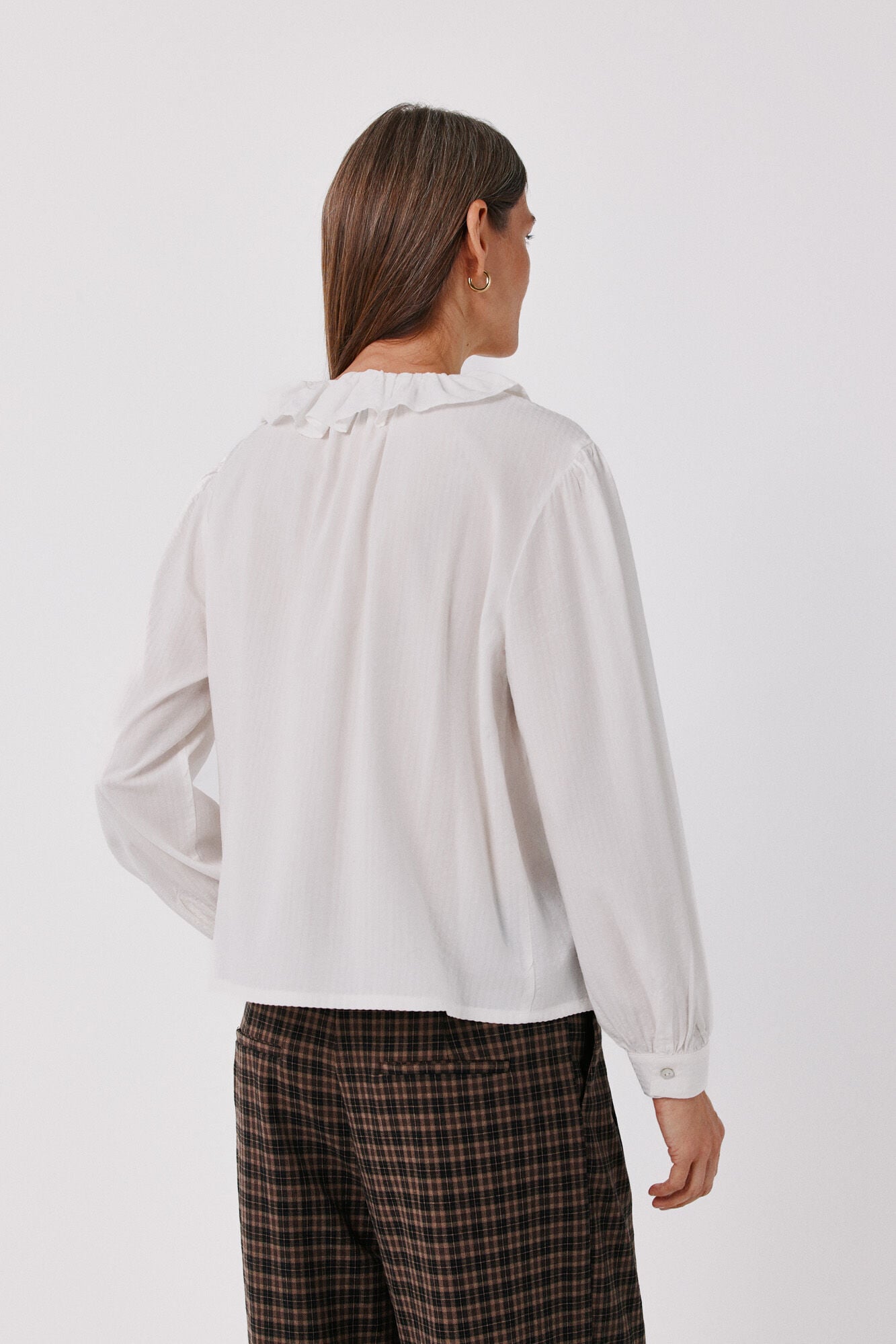 Cortefiel Ruffle blouse White