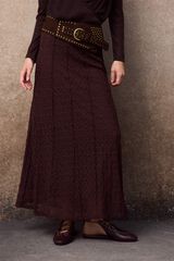 Slowlove Falda de encaje de tul Marr&oacute;n oscuro